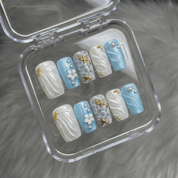 Ocean Pearl full press-on nail set – sizes XS–L by Handora