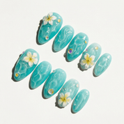 Ocean Plumeria full press-on nail set – sizes XS–L by Handora