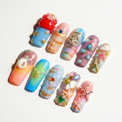 Ocean Reef blue press-on nails by Handora