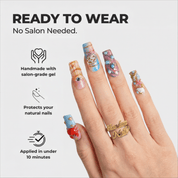 Ocean Reef 3d nail design – handmade press-on nails by Handora