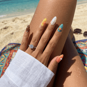 Ocean Treasure press-on nails – hand-painted reusable gel set by Handora