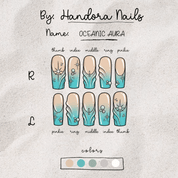 Oceanic Aura salon-quality handmade press-on nails by Handora