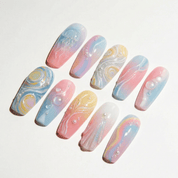 Oceanic Dreams 3d nail design – handmade press-on nails by Handora