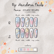 Oceanic Dreams blue press-on nails by Handora
