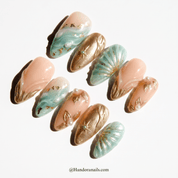Oceanic Glimmer full press-on nail set – sizes XS–L by Handora