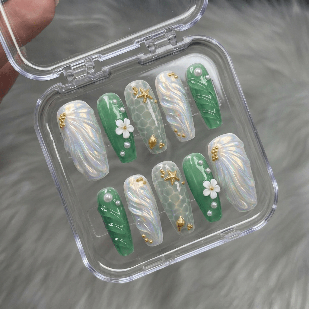 Oceanic Muse full press-on nail set – sizes XS–L by Handora