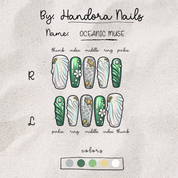 Oceanic Muse blue press-on nails by Handora