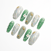 Oceanic Muse 3d nail design – handmade press-on nails by Handora