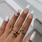 Oceanic Safari press-on nails – hand-painted reusable gel set by Handora