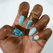 Oceanic Serenity press-on nails – hand-painted reusable gel set by Handora