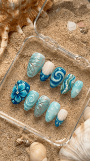 Oceanic Serenity full press-on nail set – sizes XS–L by Handora