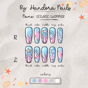 Oceanic Shimmer full press-on nail set – sizes XS–L by Handora