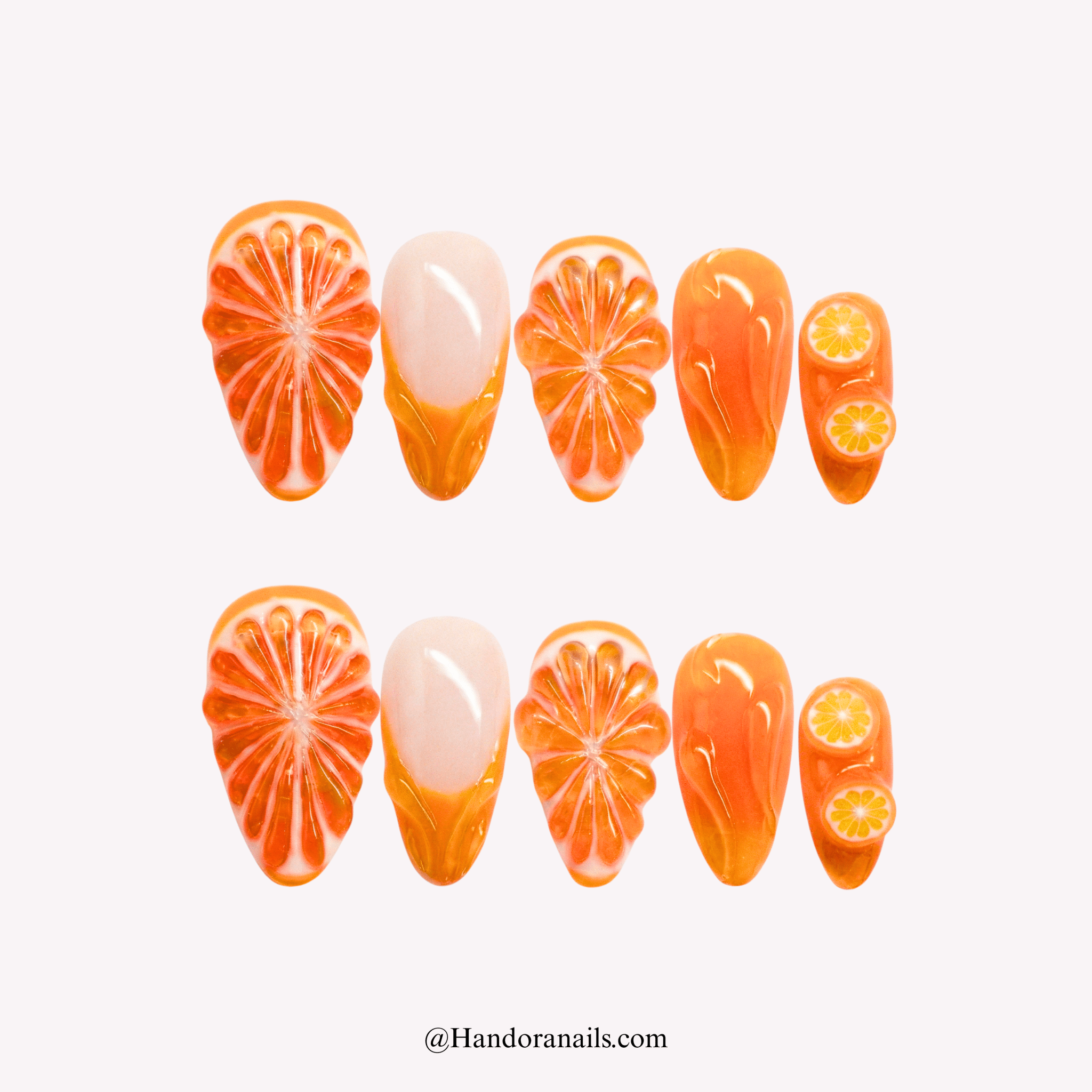 Orange Glow - Handora Nails - 3D nailsfruitgel press on