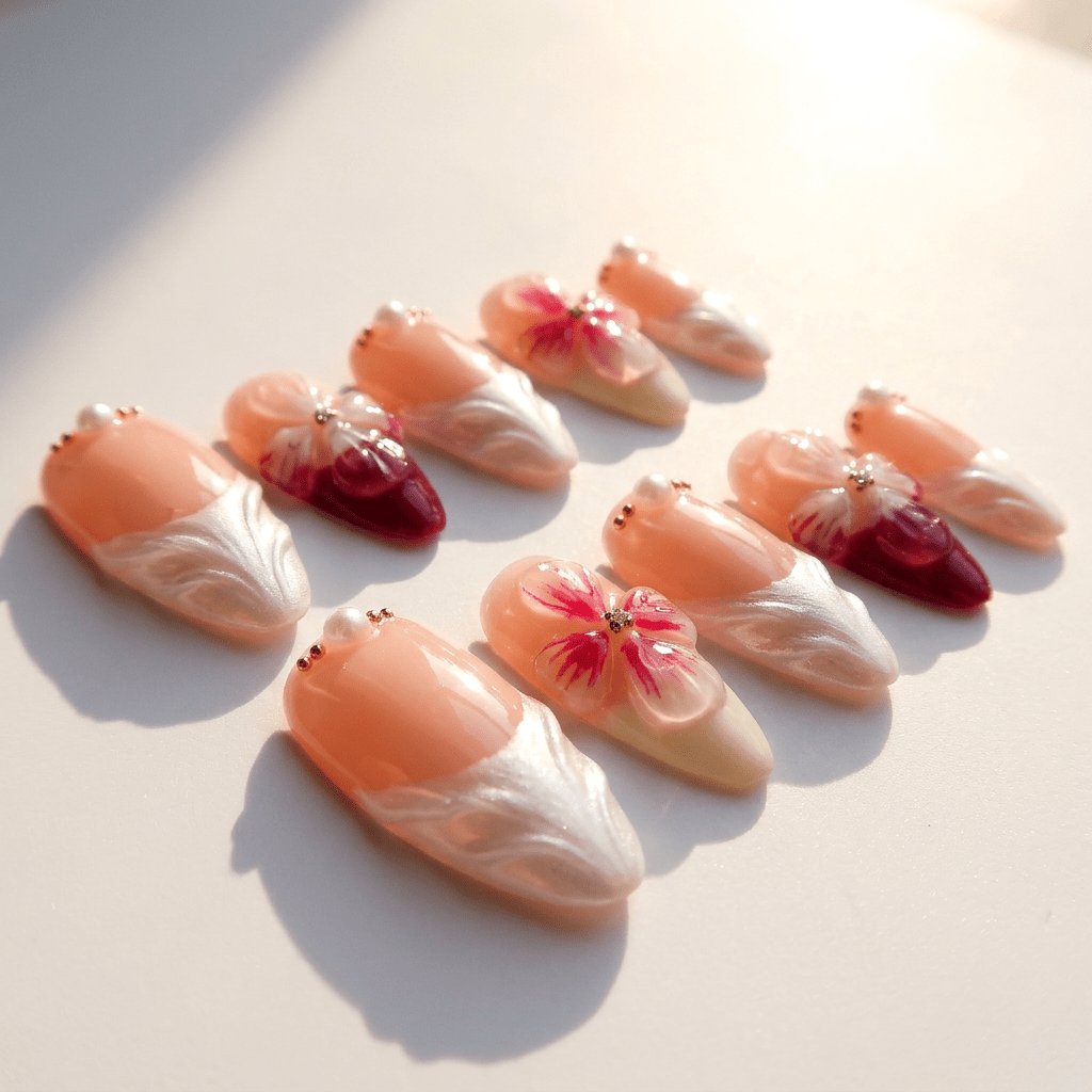 Orchid Elegance full press-on nail set – sizes XS–L by Handora