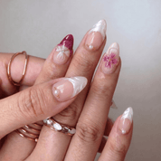 Orchid Elegance floral nail design – handmade press-on nails by Handora