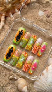 Papaya Bliss nail design – handmade press-on nails by Handora