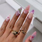 Pastel Garden salon-quality handmade press-on nails by Handora