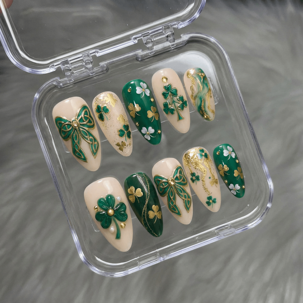 Patty Pearl press-on nails – design close-up by Handora