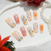 Peach Frost press-on nails by Handora