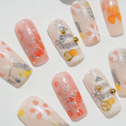 Peach Frost full press-on nail set – sizes XS–L by Handora