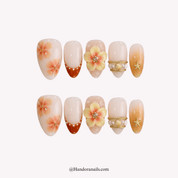 Peach Nectar french tip press-on nails by Handora