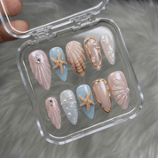 Pearl Mermaid salon-quality handmade press-on nails by Handora