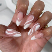 Pearl Wave nail design – handmade press-on nails by Handora