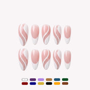 Pearl Wave white press-on nails by Handora
