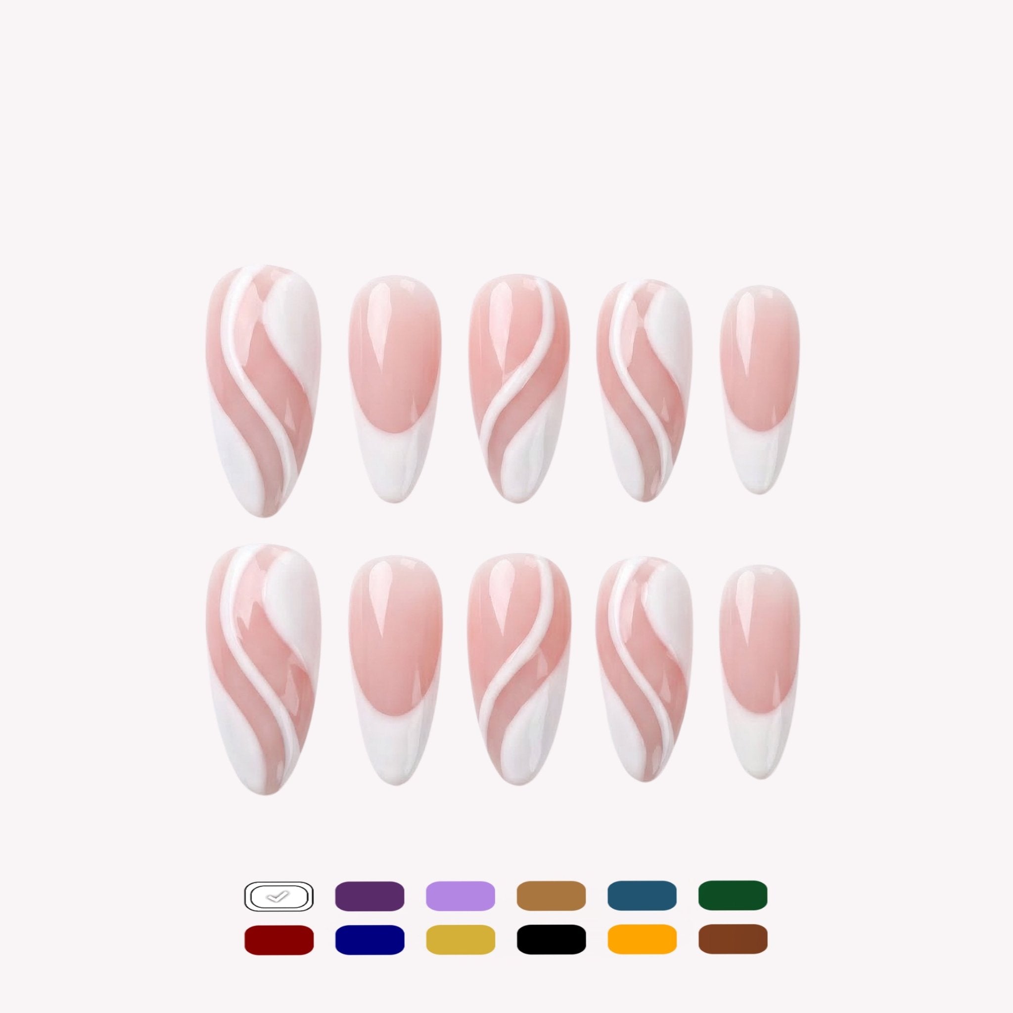Pearl Wave white press-on nails by Handora