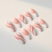 Pearl Wave full press-on nail set – sizes XS–L by Handora