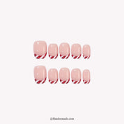 Peppermint Twist Christmas press-on nails - white background by Handora Nails