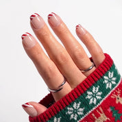 Peppermint Twist Christmas press-on nails - design view 7 by Handora Nails