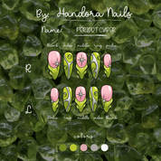 Peridot Cyber press-on nails – design close-up by Handora