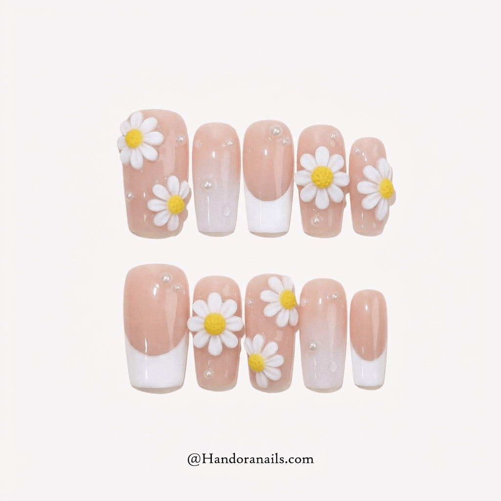 Petal Flutter press-on nails by Handora