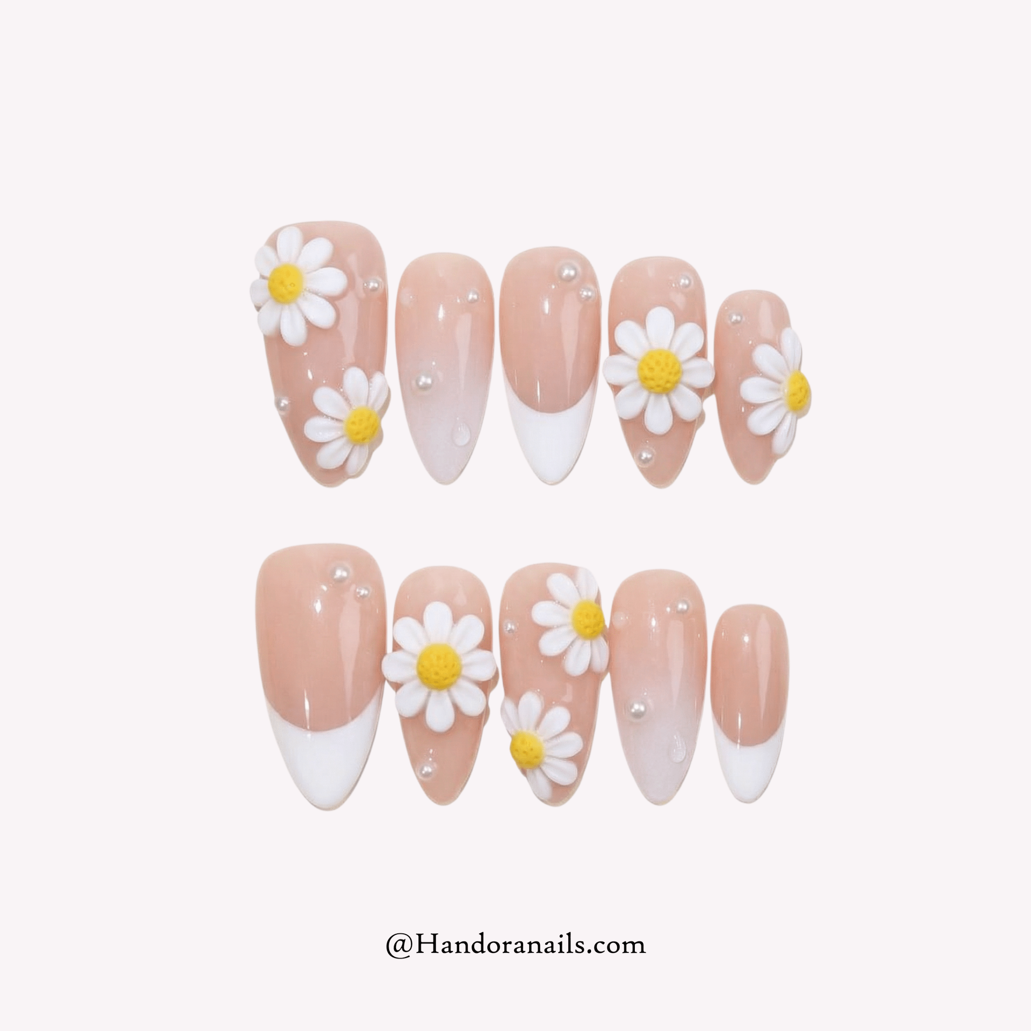 Petal Flutter press-on nails by Handora