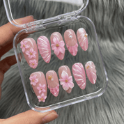 Petal Pearl press-on nails – design close-up by Handora
