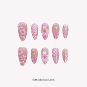 Petal Pearl white floral press-on nails by Handora