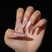 Petalshine cat eye nail design – handmade press-on nails by Handora