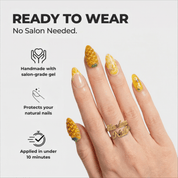 Pineapple Paradise press-on nails – design close-up by Handora