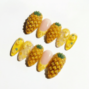Pineapple Paradise press-on nails by Handora