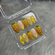 Pineapple Paradise full press-on nail set – sizes XS–L by Handora