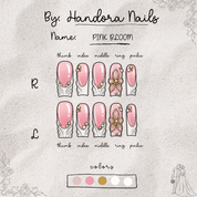 Pink Bloom salon-quality handmade press-on nails by Handora