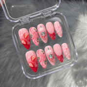 Pink Drink salon-quality handmade press-on nails by Handora