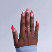 Pink Drink press-on nails – hand-painted reusable gel set by Handora