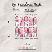 Pink Starlet full press-on nail set – sizes XS–L by Handora