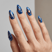 Pisces Galaxy press-on nails – hand-painted reusable gel set by Handora