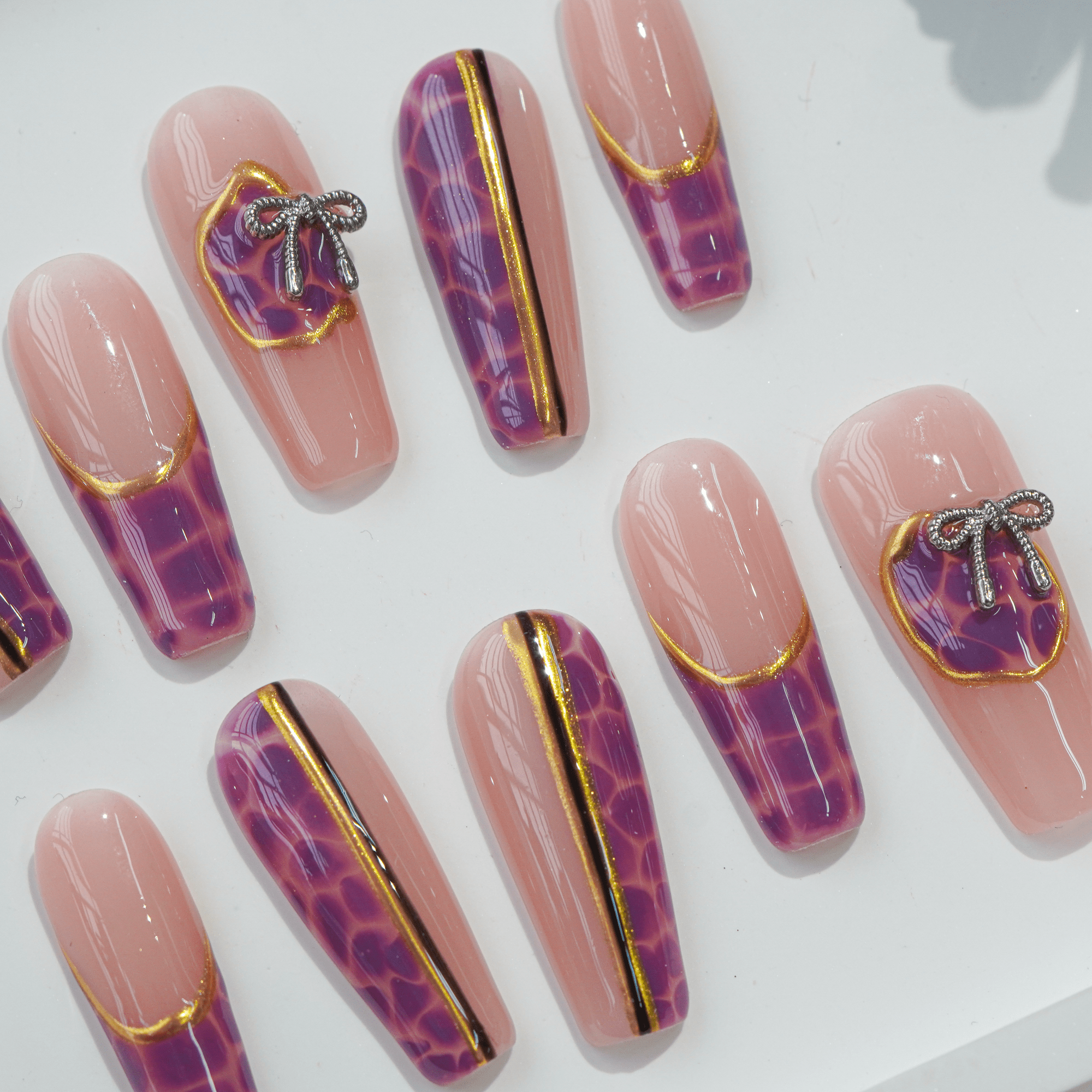 Plaid Magic nail design – handmade press-on nails by Handora