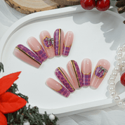 Plaid Magic coffin press-on nails by Handora