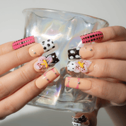 Polka Bloom Chic polka dot nail design – handmade press-on nails by Handora