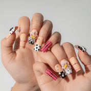 Polka Bloom Chic full press-on nail set – sizes XS–L by Handora